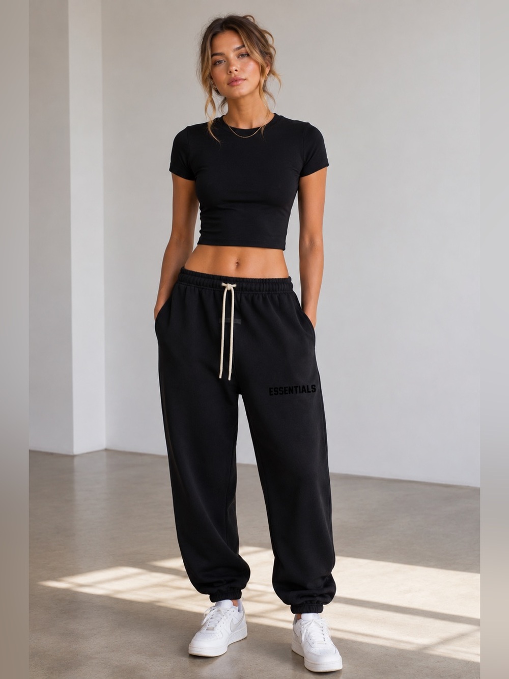 Fear of God Essentials Black Track Joggers